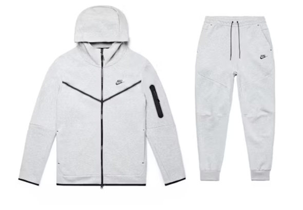 Men's Gray Tech Fleece Full-Zip Hoodie & Joggers Set